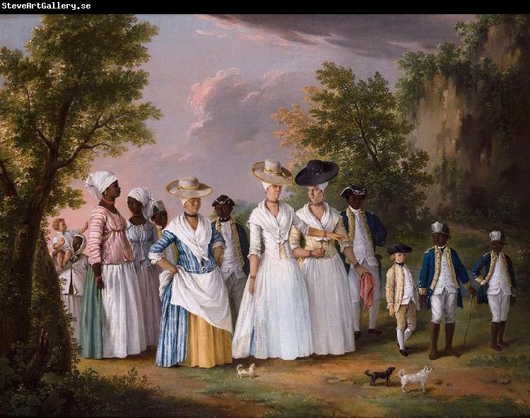 unknow artist Free Women of Color with their Children and Servants in a Landscape,